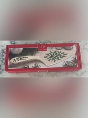 LENOX Dessert Pie Cake Server Holiday Holly Design #800938 Christmas Porcelain